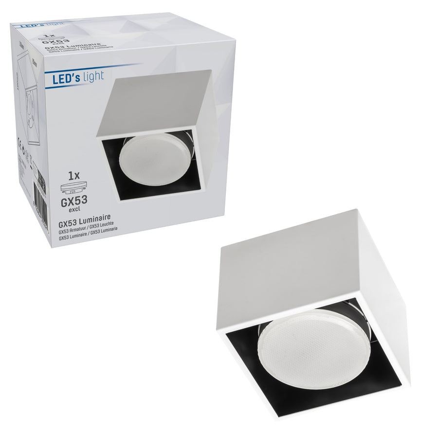 LED's Light Cube LED Ceiling Lamp - 1 light point - Rotatable light - Steel - 10 x 8 cm - White - LED.nl