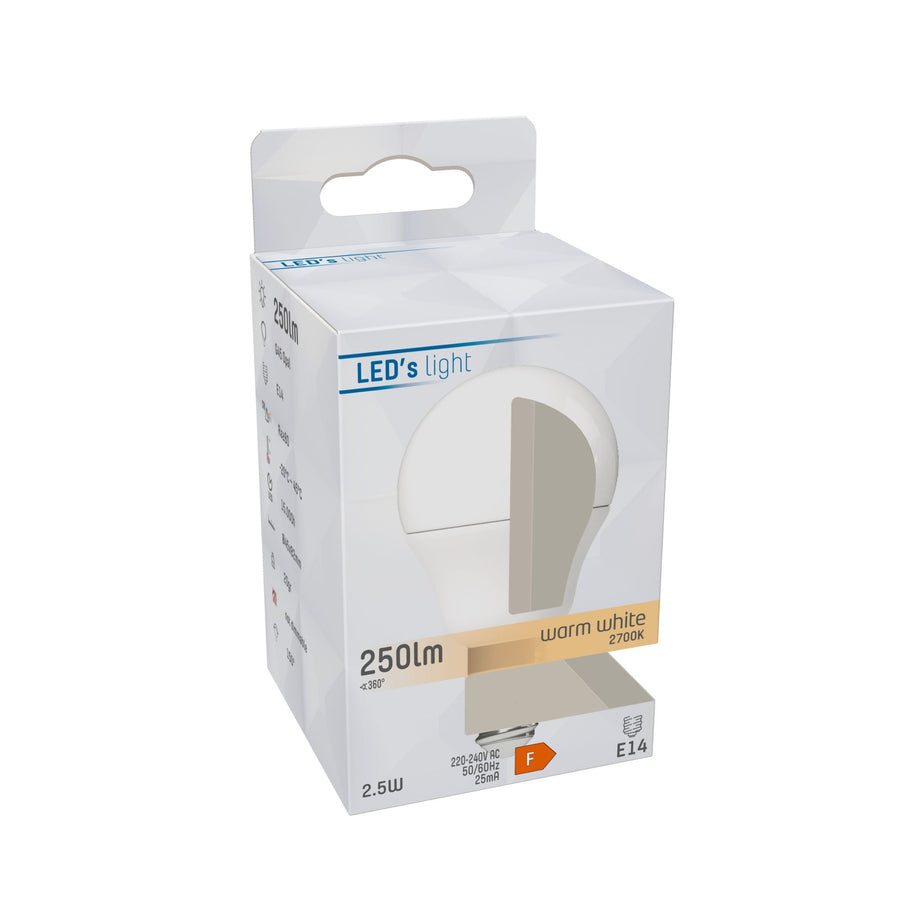 LED E14 Lamp round - 250 lm - Warm white light - 1 lamp - LED.nl