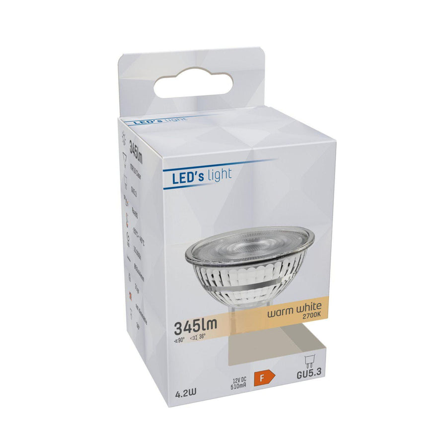 LongLife LED Lamp GU5.3 - 12V - MR16 Spot - Warm white - 4W replaces 35W - LED.nl