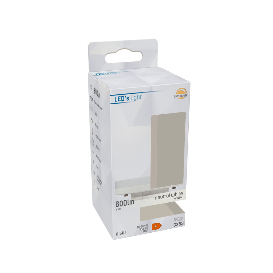 LED-Lampe mit GX53-Fassung - Dimmbares kaltweißes Licht - 6W/48W - lidstore.shop