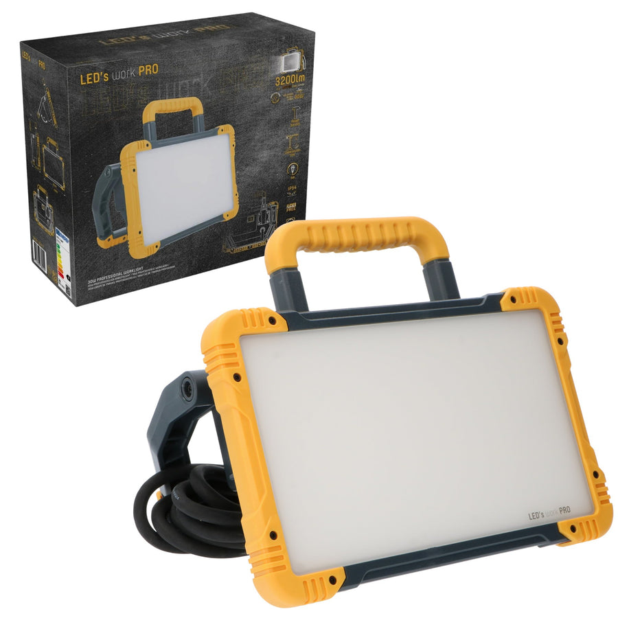 LED's Work Premium LED Werklamp 3200 - 5 meter kabel - Rough Service Tested - IP54 waterdicht - 30W Bouwlampen LED.nl
