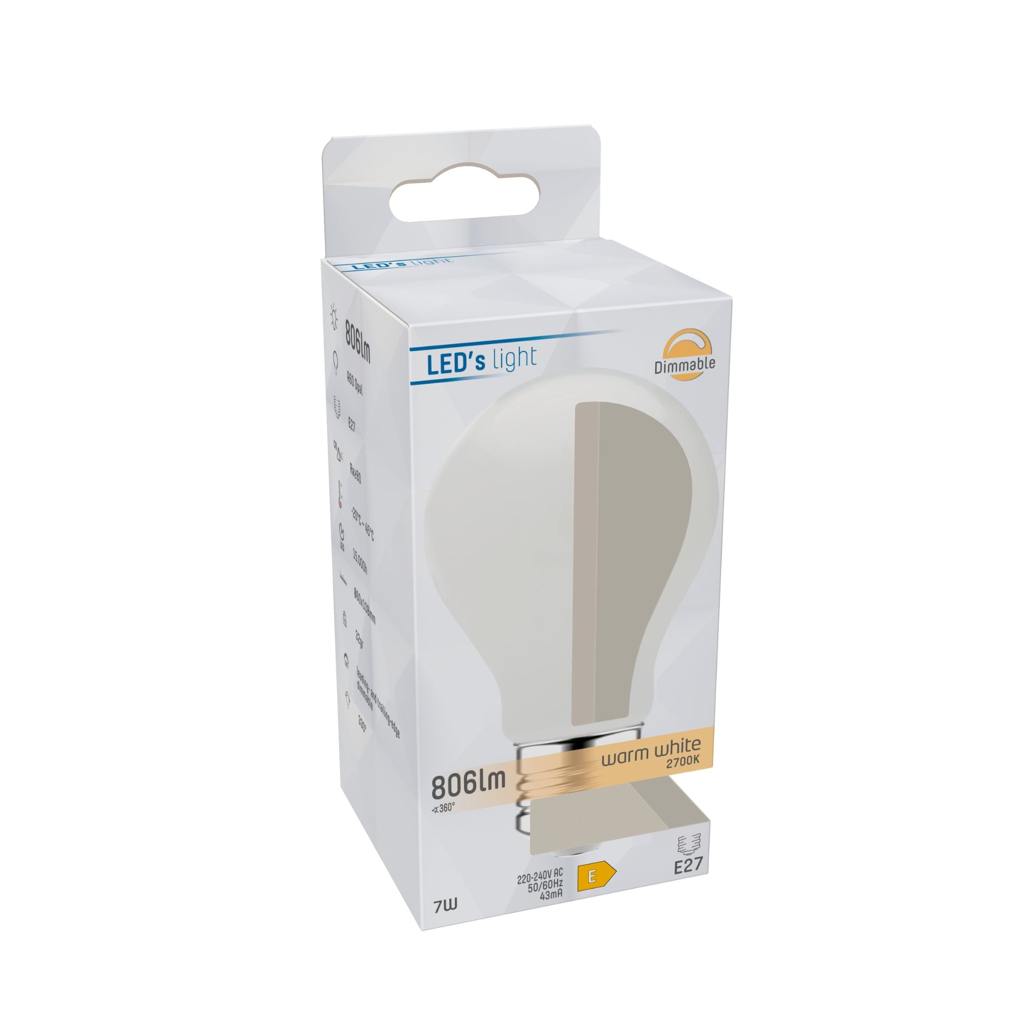 ProDim LED Filament Lamp E27 - Melkglas - Dimbaar warm wit licht - 7W vervangt 60W Dimbare filament lampen LED.nl
