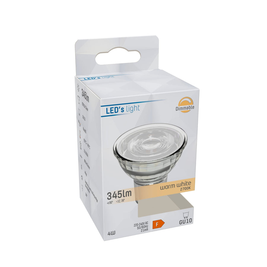 ProDim LED GU10 Spot - Clear - Dimmable warm white light - 4W replaces 50W - LED.nl