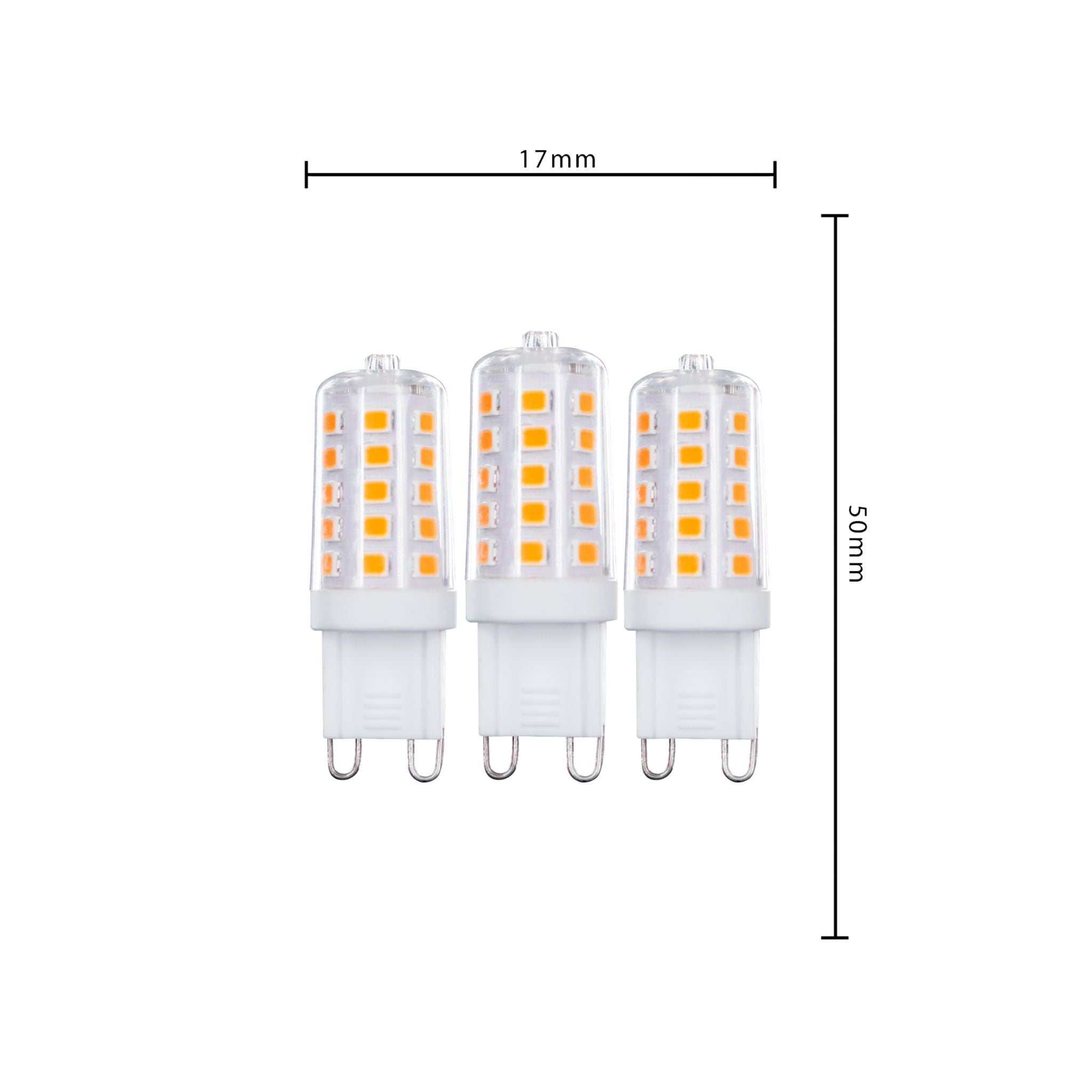 ProDim LED Steeklamp G9 - Dimbaar warm wit licht - 220-240V - 3.5W (28W) - 3 lampjes Dimbare steeklampjes LED.nl