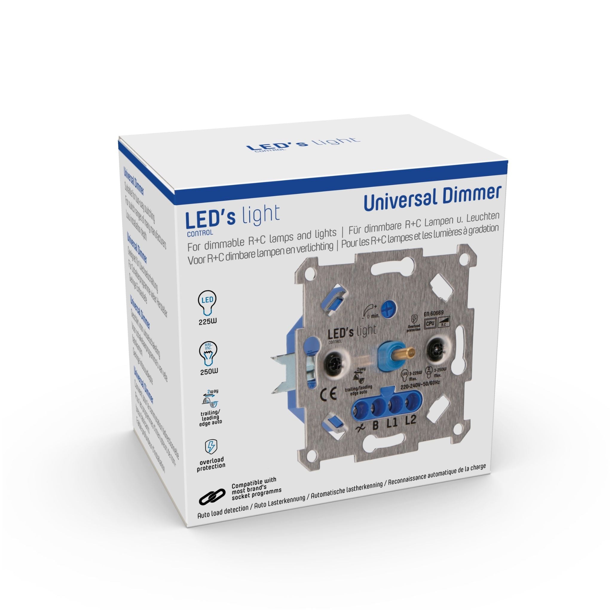 LED's Light Premium Dimmer voor LED en halogeen - 3 tot 250W - Fase aansnijding en afsnijding Dimmers LED.nl