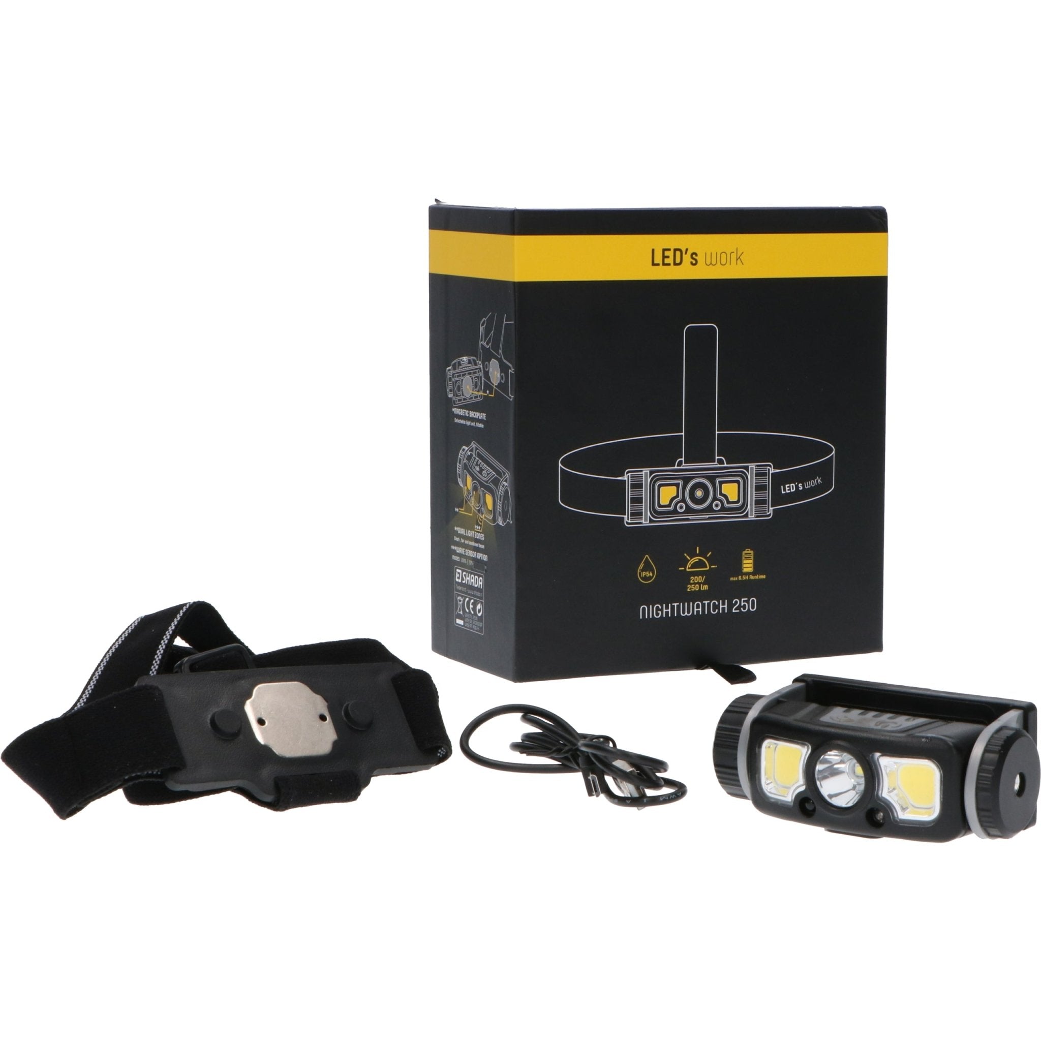 Professional LED Hoofdlamp op accu met zoomfunctie - Oplaadbaar - IP44 - Dimbaar - 250 lm Hoofdlampen LED.nl