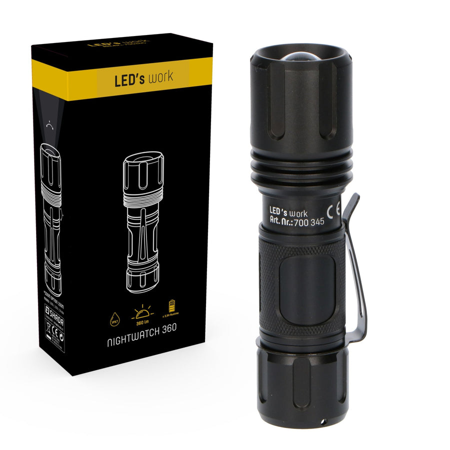 LED's Work Professionelle LED-Taschenlampe mit Zoomfunktion 360 - Wasserdicht - Dimmbar - lidstore.shop