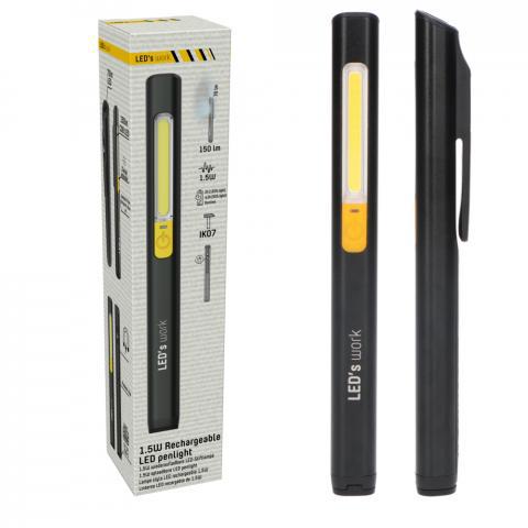 LED's Work Looplamp met Accu 150 - Ultra compact - Draadloos & Oplaadbaar - 2 lichtpunten Looplampen LED.nl