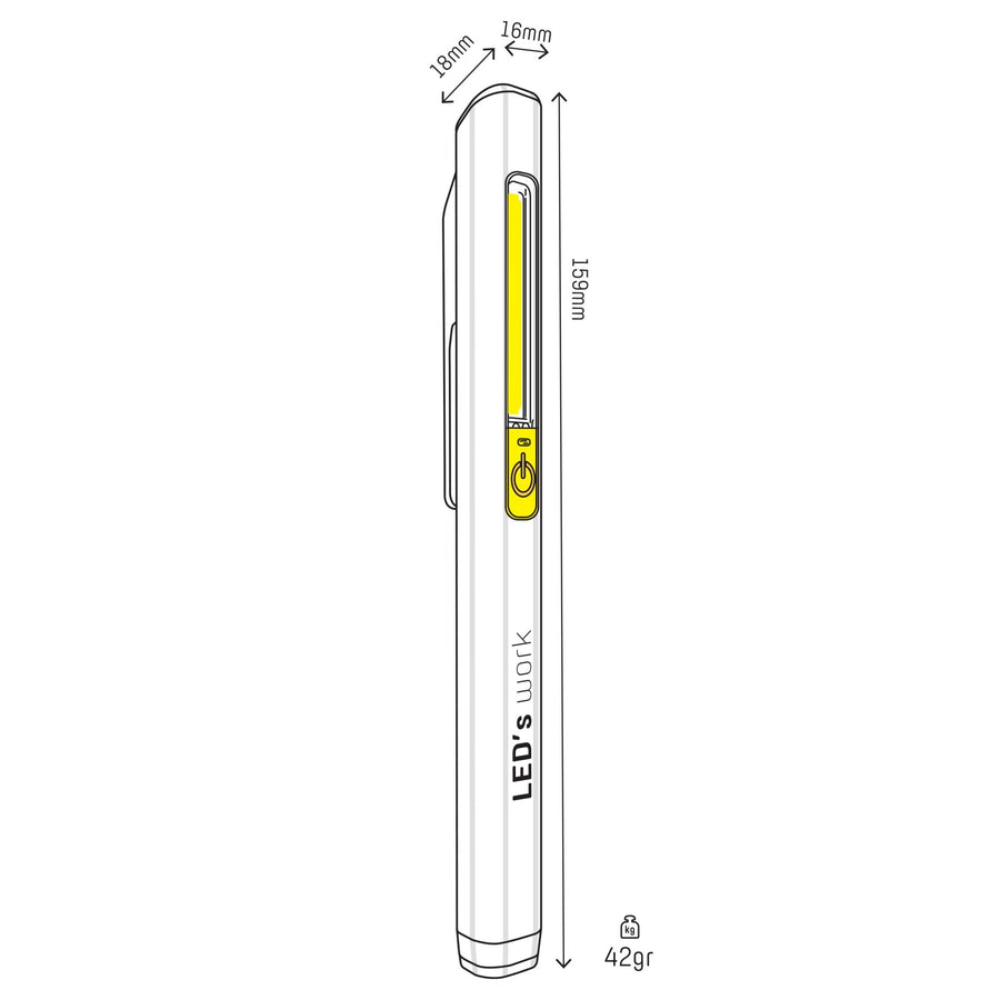 LED's Work Lamp with Battery 150 - Ultra compact - Wireless &amp; Rechargeable - 2 light points - LED.nl