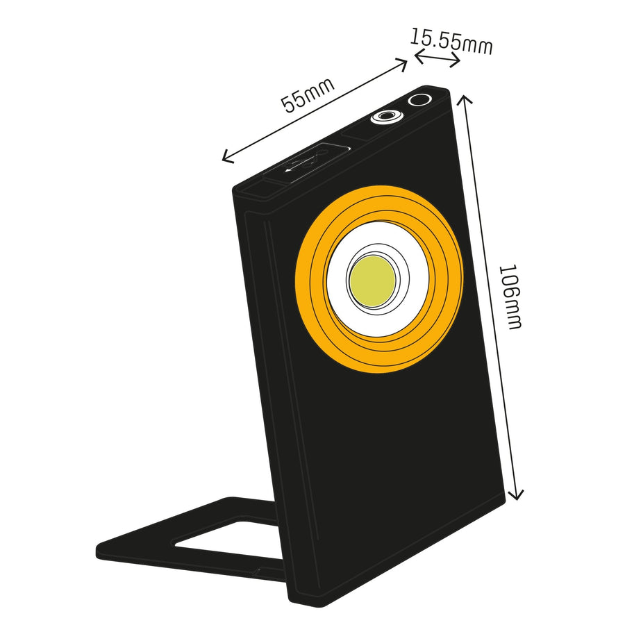 LED's Work Work Lamp on Battery 350 - With magnet, hook or base - Wireless &amp; Rechargeable - 2 light points - LED.nl