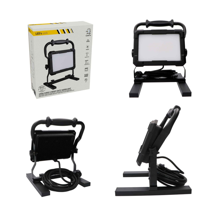 Professionelle LED-Bauleuchte 100 W – rauer Einsatz getestet – 5 Meter Kabel – 9000 Lumen – IP65 - lidstore.shop