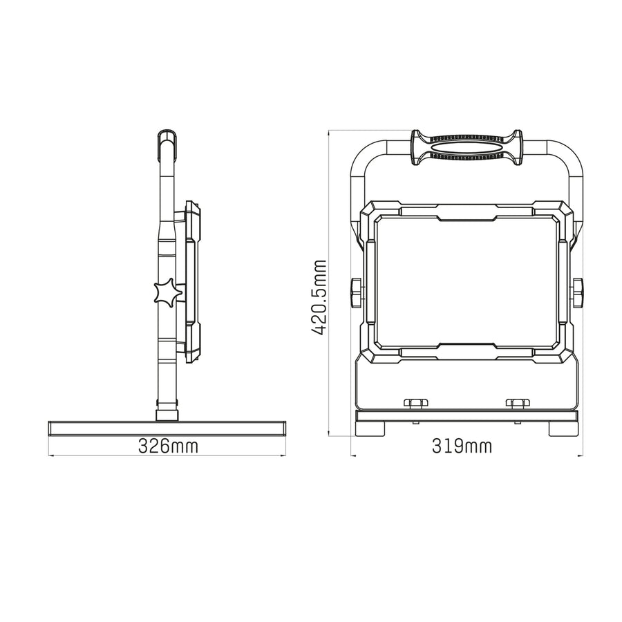 LED's Work Professionelle LED-Bauleuchte 13000 - Im harten Einsatz getestet - 5 Meter Kabel - 150 W - IP65 - lidstore.shop