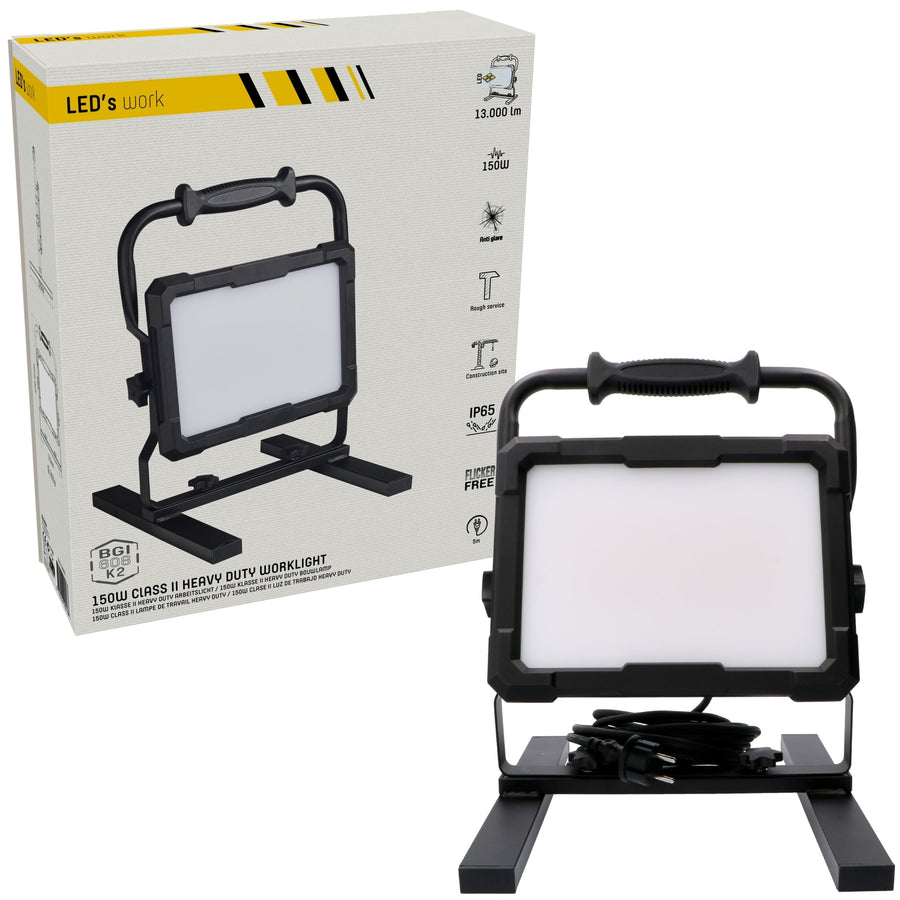 LED's Work Professionelle LED-Bauleuchte 13000 - Im harten Einsatz getestet - 5 Meter Kabel - 150 W - IP65 - lidstore.shop