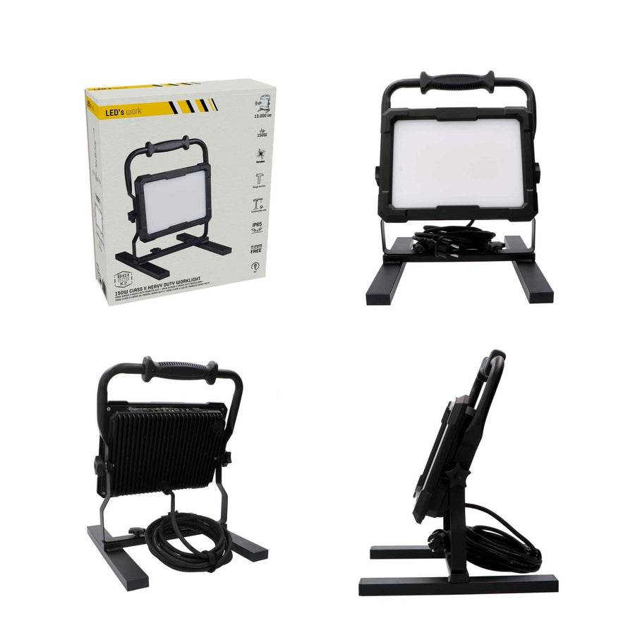 LED's Work Professionelle LED-Bauleuchte 13000 - Im harten Einsatz getestet - 5 Meter Kabel - 150 W - IP65 - lidstore.shop
