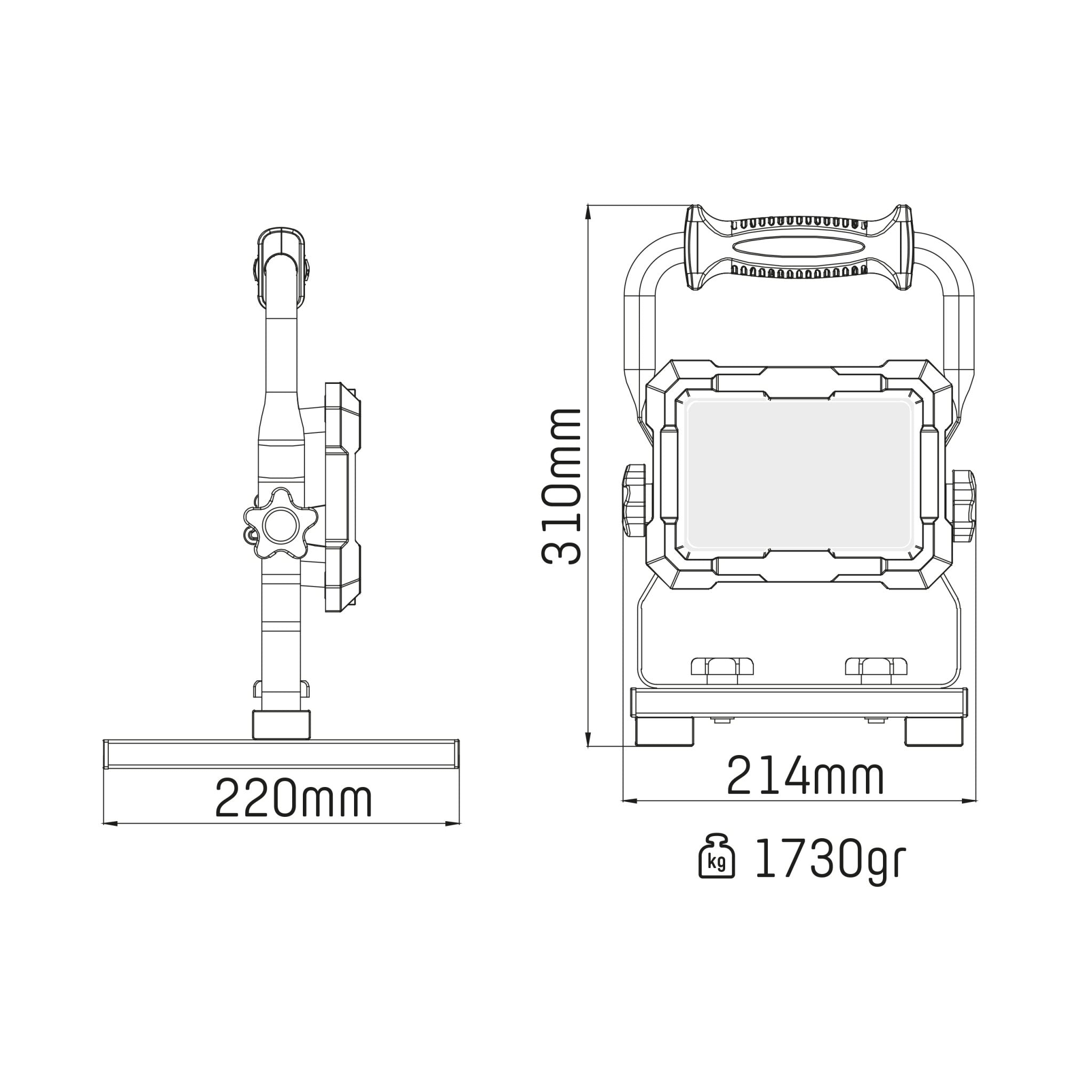 LED's Work Professionele LED Bouwlamp 4500 - Rough Service Tested - 5 meter snoer - 50W - IP65 Bouwlampen LED.nl