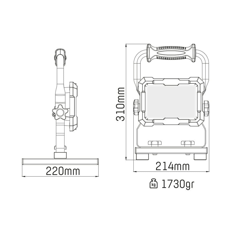 LED's Work Professionelle LED-Bauleuchte 4500 - Im harten Einsatz getestet - 5 Meter Kabel - 50 W - IP65 - lidstore.shop