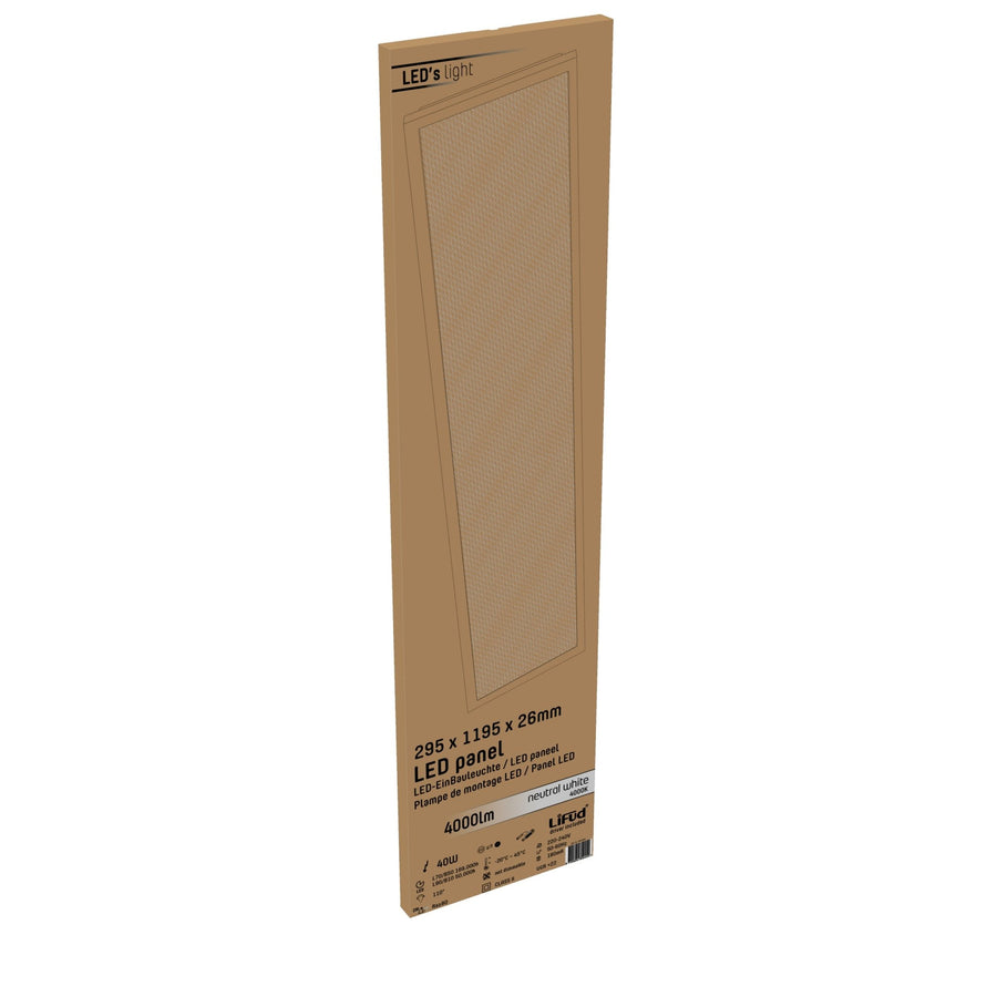 LED's Light LED Panel 30 x 120 cm - Rectangular - Cool white (4000K) - 4000 Lumen - 40W - LED.nl