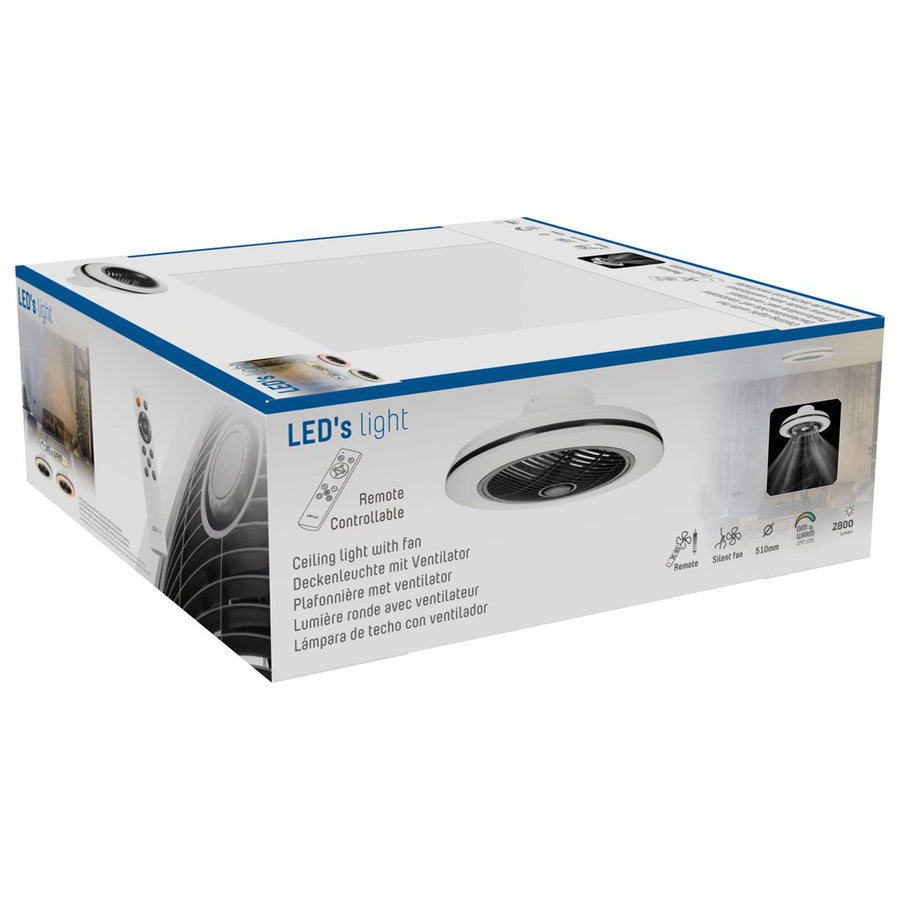 Proventa 3D Air Deckenventilator mit Beleuchtung 50 cm – Verteilt die Luft im Raum – Mit Fernbedienung - lidstore.shop