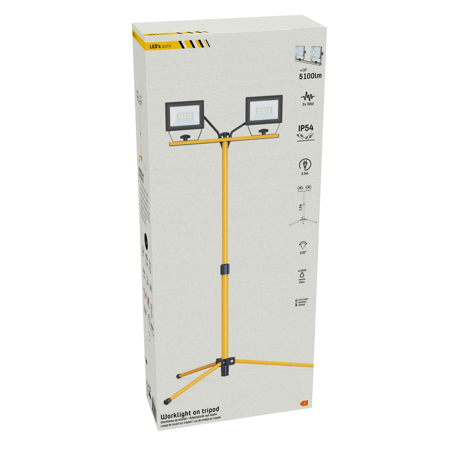 ProWork DUO Tripod LED-Arbeitsscheinwerfer auf Stativ – Höhenverstellbar – 6370 lm - lidstore.shop