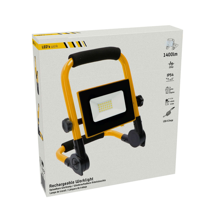 LED's Work Construction Lamp 1400 - Foldable &amp; Rotatable - Dust and water resistant - 20W - LED.nl