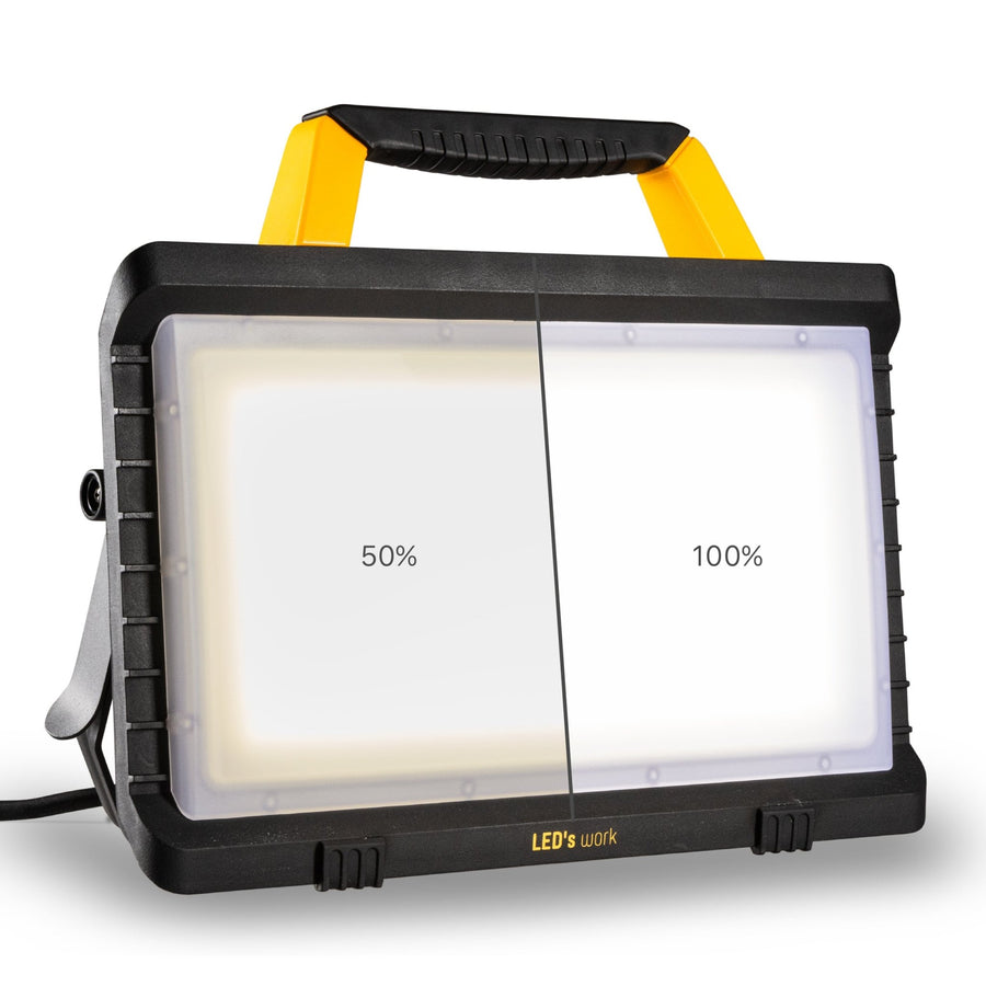 LED-Baustellenleuchte 5000 W – 2 zusätzliche Fassungen – 3 Meter Kabel – IP54 wasser- und staubdicht - lidstore.shop
