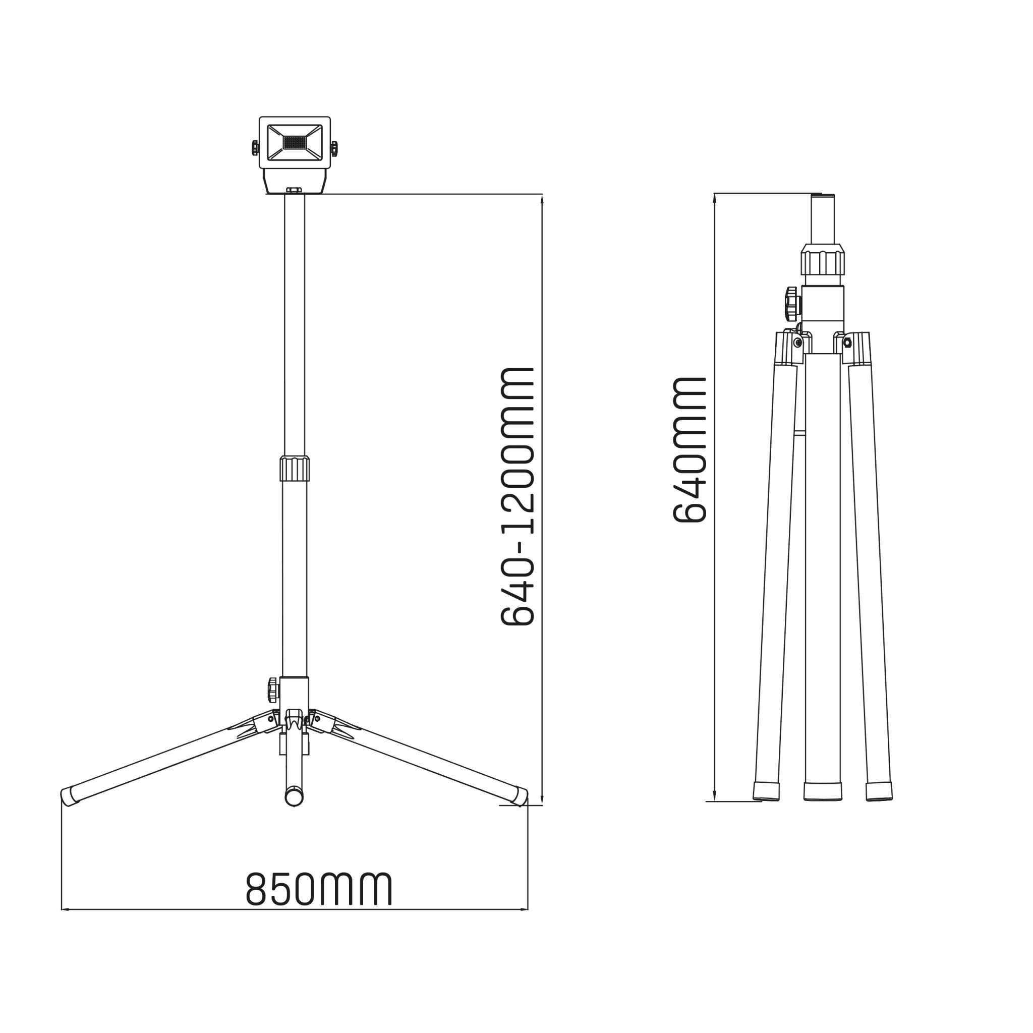 LED's Work 1 x 20W ProWork Tripod LED Bouwlamp op statief - In hoogte verstelbaar - 2125 lm Bouwlampen Led.nl