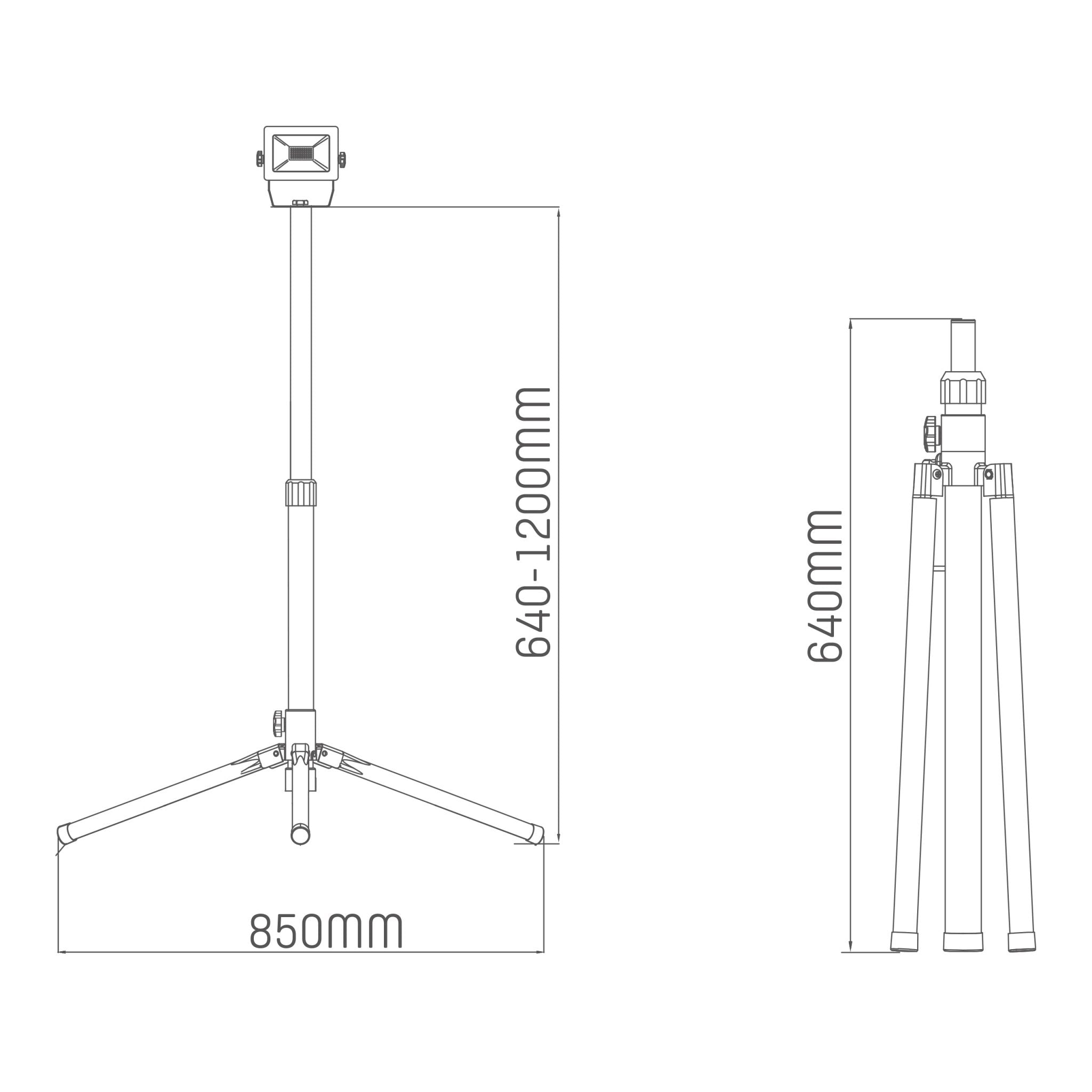 LED's Work 1 x 30W ProWork Tripod LED Bouwlamp op statief - In hoogte verstelbaar - 3180 lm Bouwlampen Led.nl