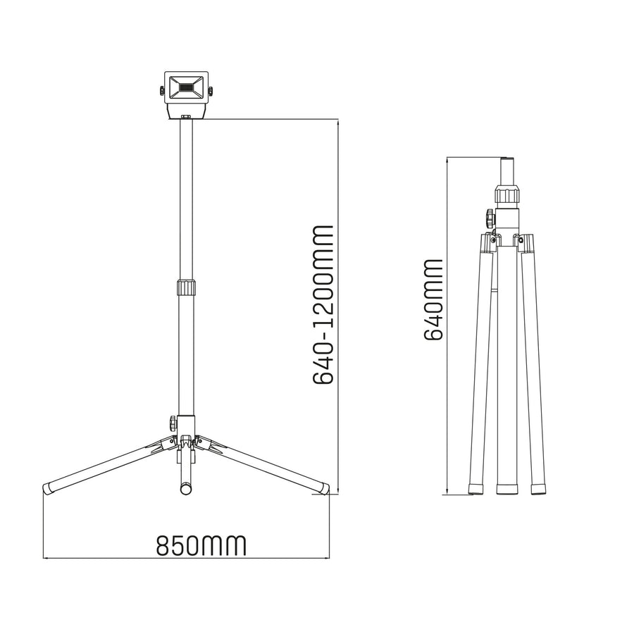 ProWork Tripod LED work light on tripod - Height adjustable - 1060 lm - LED.nl