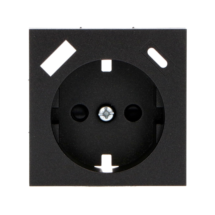 Reflex Inlegplaat voor wandcontactdoos met USB-C & USB - Zwart Stekkers LED.nl