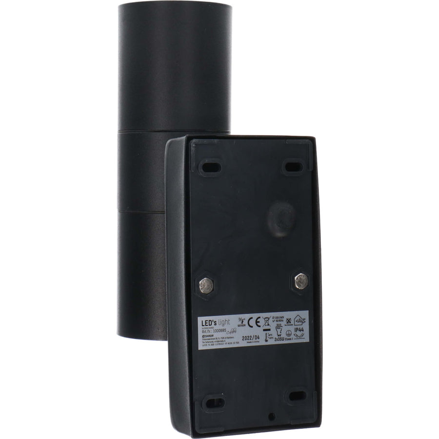 LED's Light RVS LED Buitenlamp met Bewegingssensor - 2 lichts up & down - IP44 - Zwart Buitenlampen LED.nl