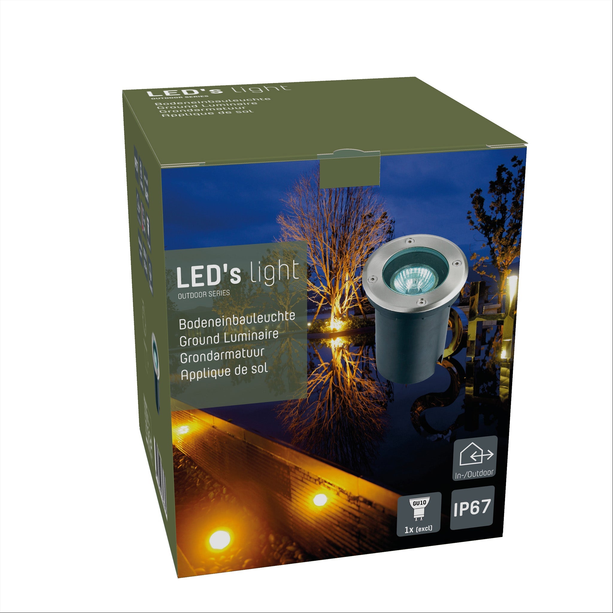 LED's Light RVS LED Grondspot inbouw rond - Voor oprit en tuin - IP67 waterdicht - Zilver Grondspotjes LED.nl
