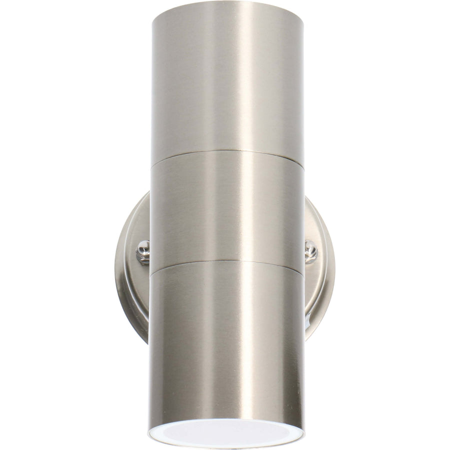 LED's Light RVS LED Wandleuchte für den Außenbereich - Spot mit 2 x GU10 Fassung - Modell Catania - IP44 - Silber - lidstore.shop