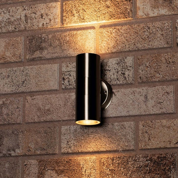 LED's Light RVS LED Wandleuchte für den Außenbereich - Spot mit 2 x GU10 Fassung - Modell Catania - IP44 - Silber - lidstore.shop