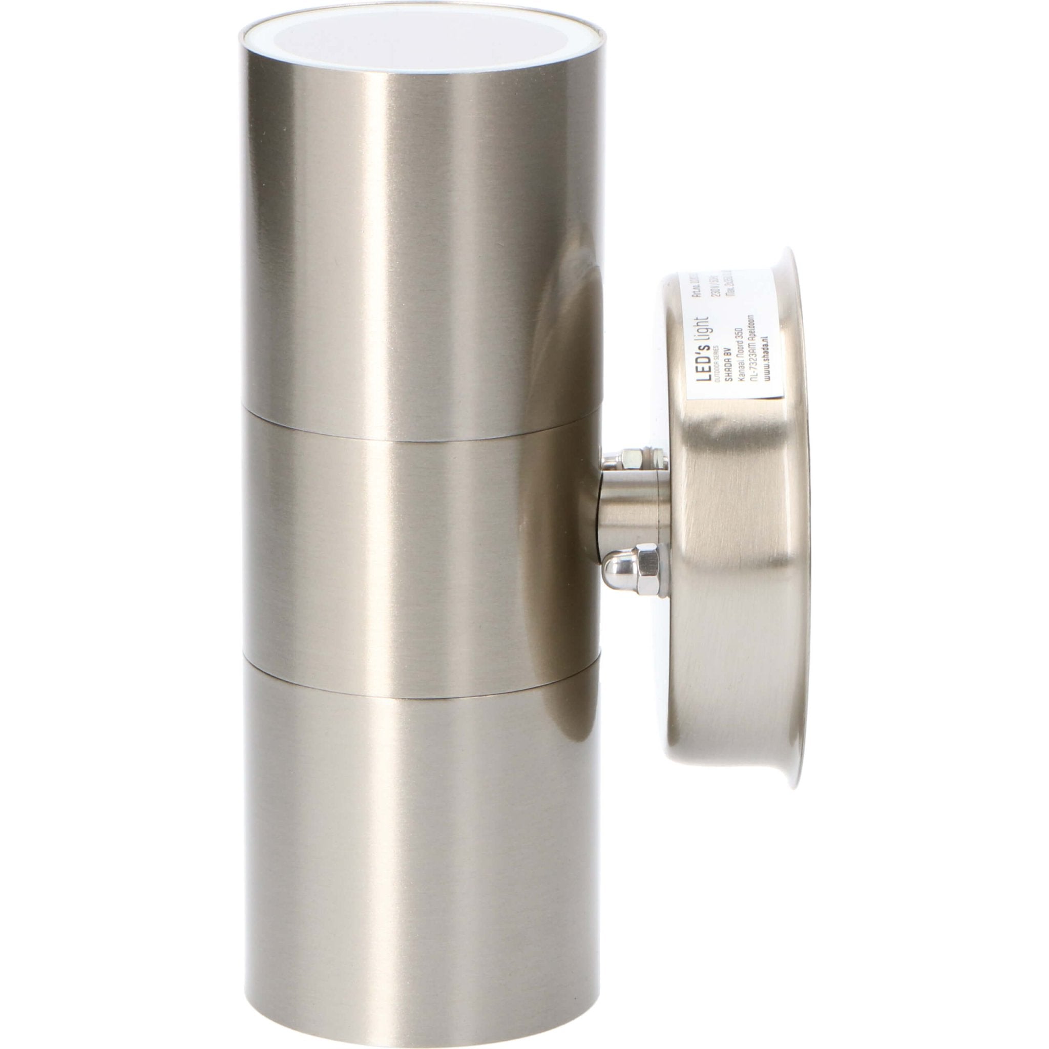 LED's Light RVS LED Muurlamp Buiten - Spot met 2 x GU10 fitting - Model Catania - IP44 - Zilver Spotjes LED.nl