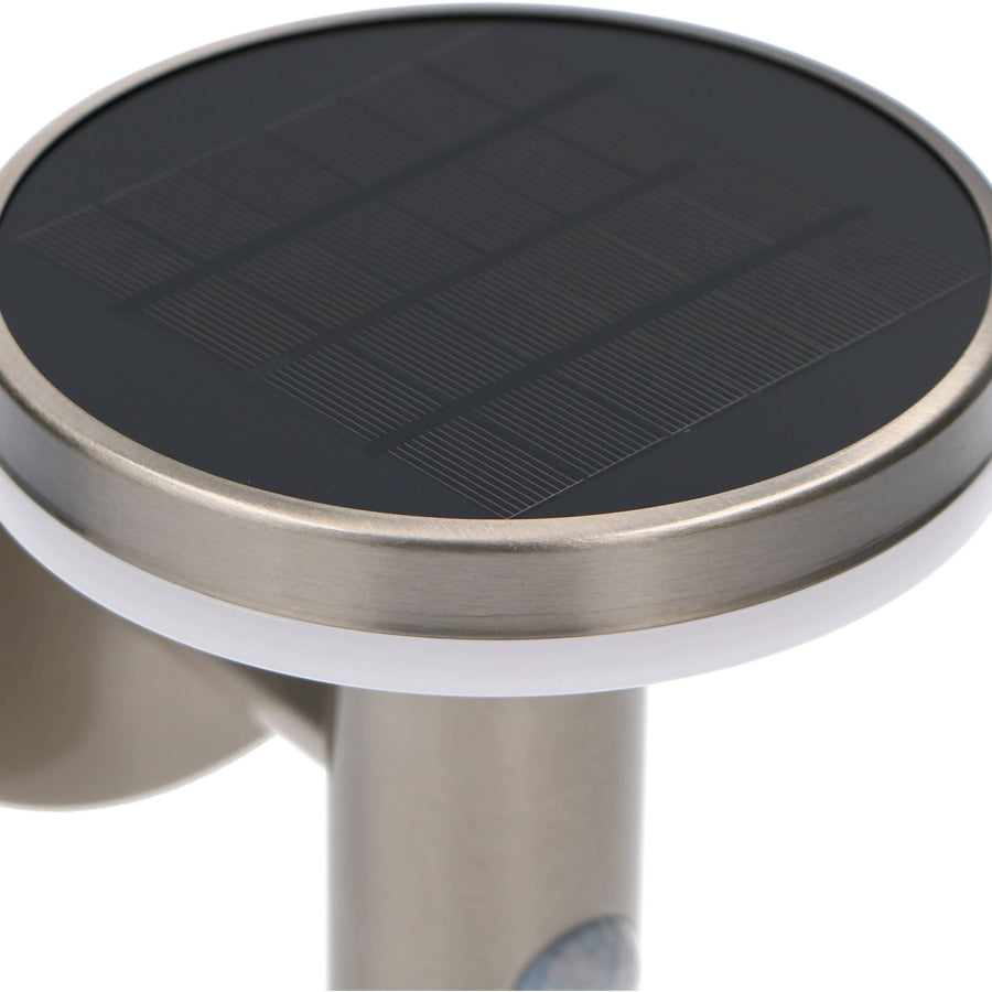 Edelstahl-Solar-LED-Außenleuchte mit Bewegungssensor – Kabellos – 3 Positionen – Silber - lidstore.shop