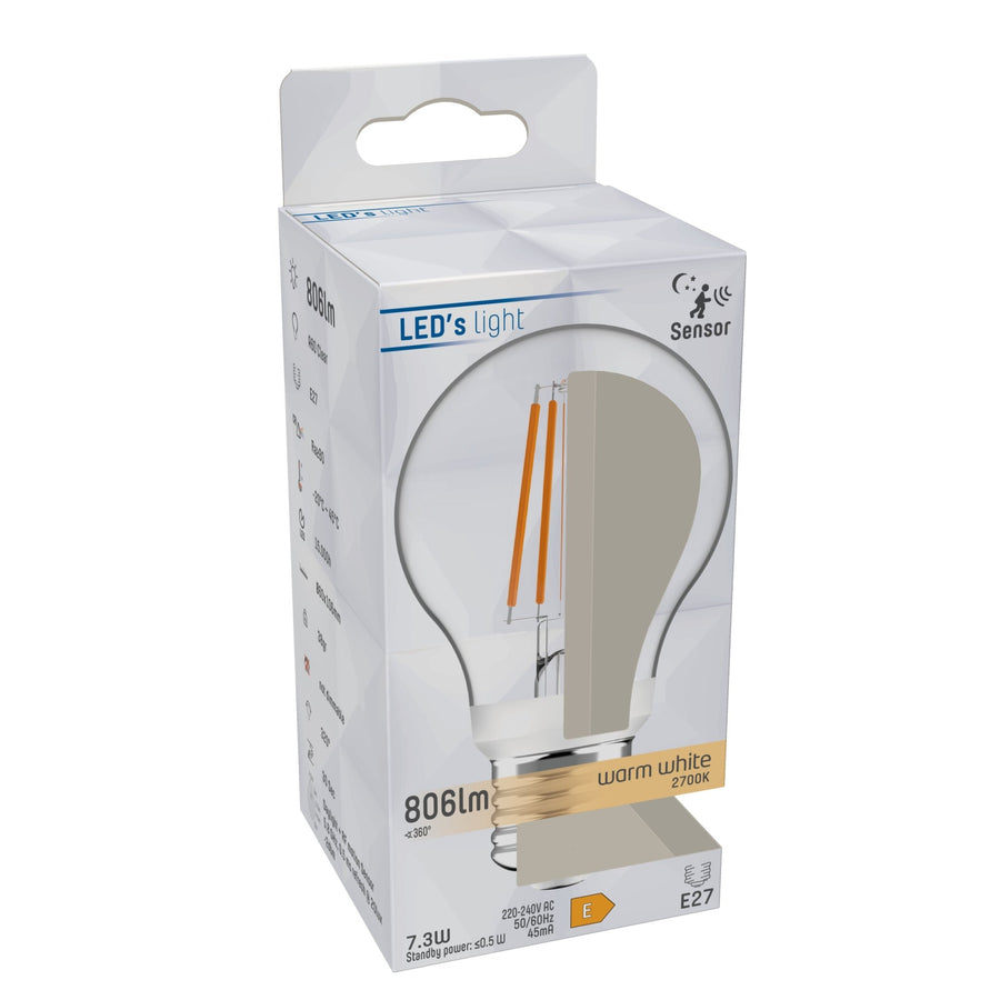 Sensor LED Lamp E27 with motion sensor and daylight sensor - 3 meter range - Warm white  - LED.nl