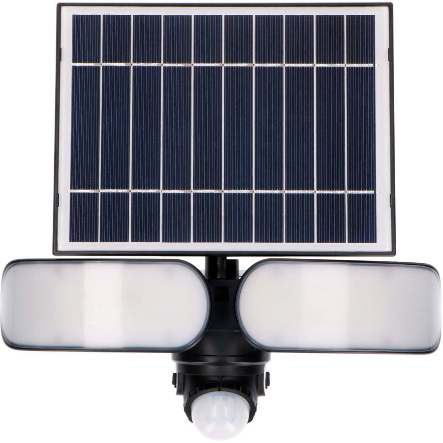LED's Light Solar-LED-Außenlampe mit Bewegungsmelder - 2 Lichter - Automatisches An/Aus - Abnehmbares Panel - Schwarz - lidstore.shop