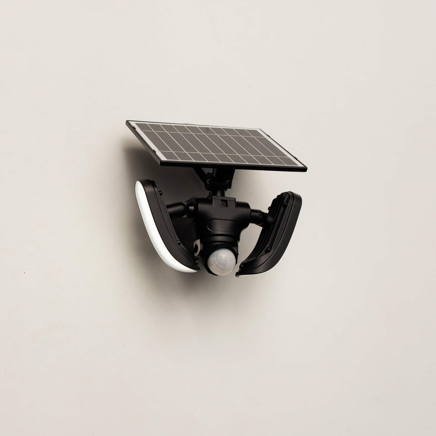 LED's Light Solar-LED-Außenlampe mit Bewegungsmelder - 2 Lichter - Automatisches An/Aus - Abnehmbares Panel - Schwarz - lidstore.shop