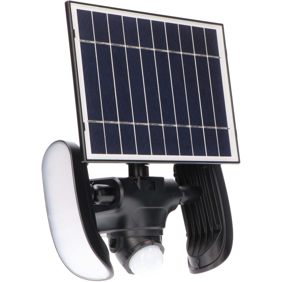 LED's Light Solar-LED-Außenlampe mit Bewegungsmelder - 2 Lichter - Automatisches An/Aus - Abnehmbares Panel - Schwarz - lidstore.shop