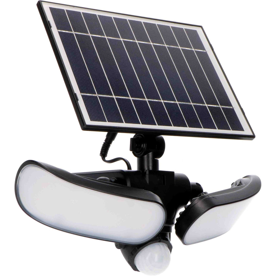 LED's Light Solar-LED-Außenlampe mit Bewegungsmelder - 2 Lichter - Automatisches An/Aus - Abnehmbares Panel - Schwarz - lidstore.shop