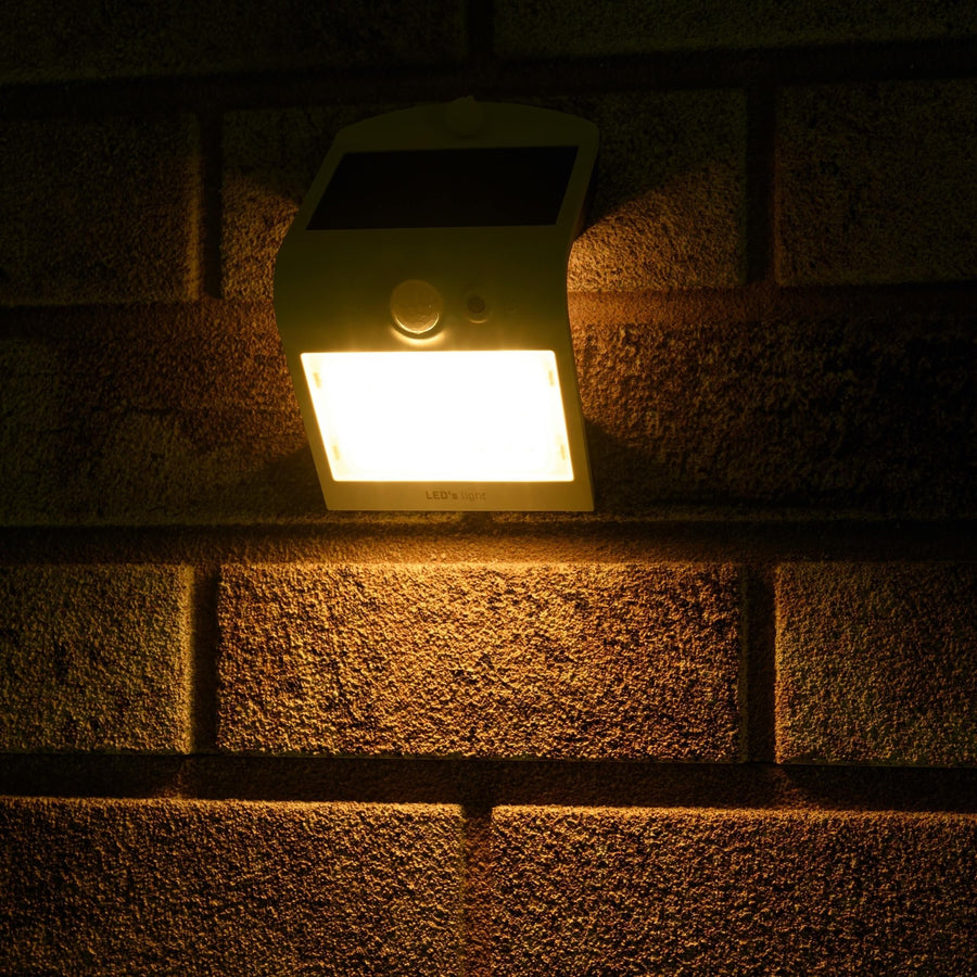 LED's Light Solar LED Wandleuchte mit Bewegungsmelder 220 - 3 Leuchtmodi - Automatisches An/Aus - Weiß - lidstore.shop
