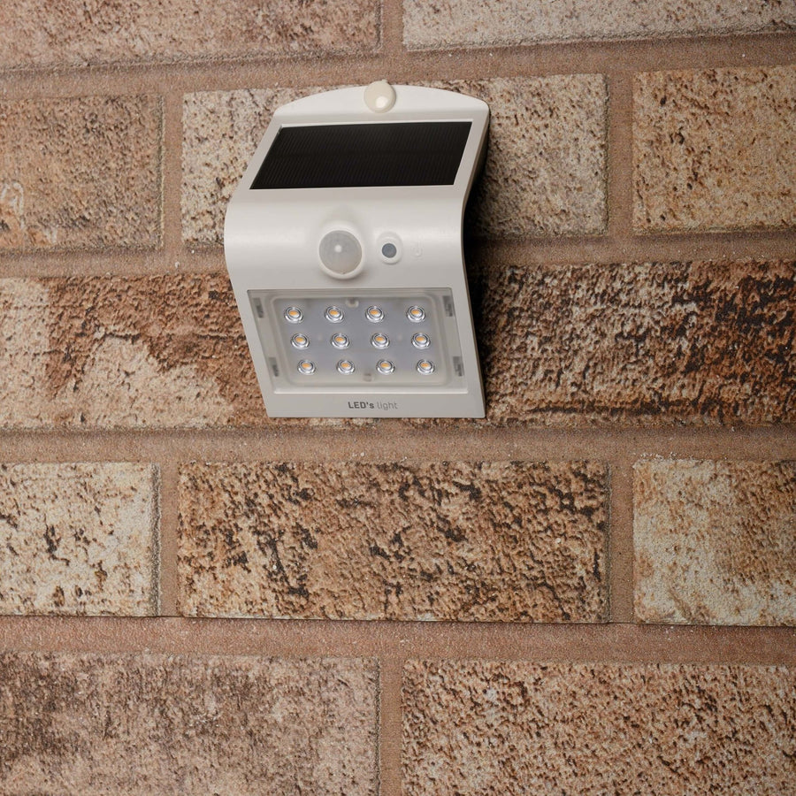LED's Light Solar LED Wandleuchte mit Bewegungsmelder 220 - 3 Leuchtmodi - Automatisches An/Aus - Weiß - lidstore.shop