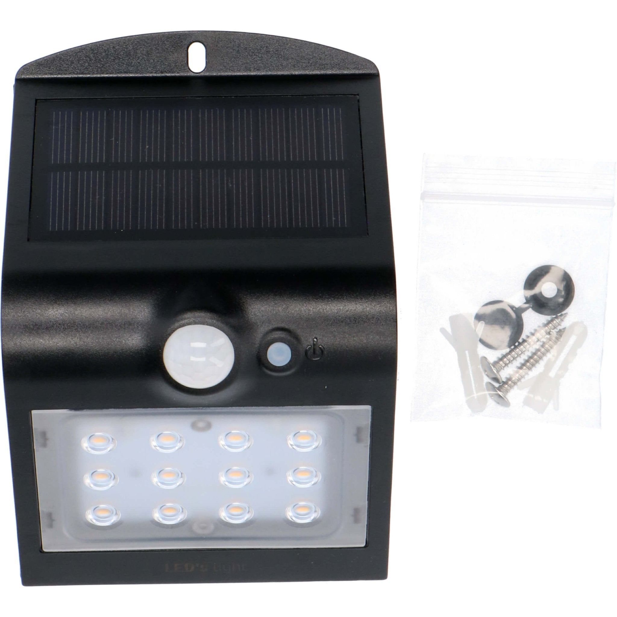 LED's Light Solar LED Buitenlamp met Bewegingssensor 220 - 3 lichtstanden - Automatisch aan/uit - Zwart Buitenlampen LED.nl