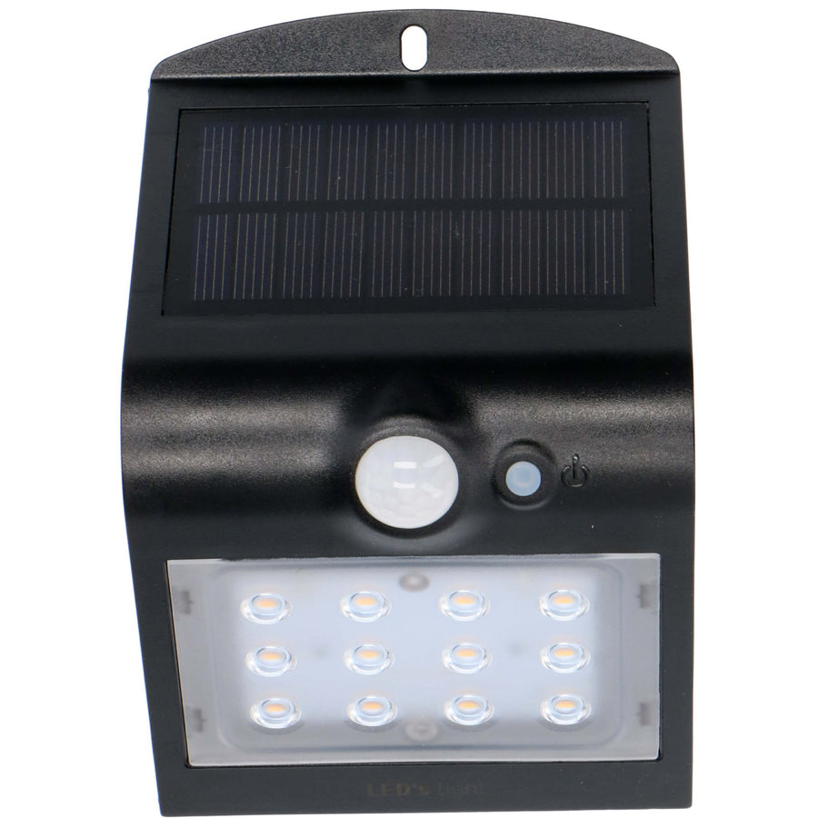 LED's Light Solar LED Außenlampe mit Bewegungsmelder 220 - 3 Leuchtmodi - Automatisches An/Aus - Schwarz - lidstore.shop