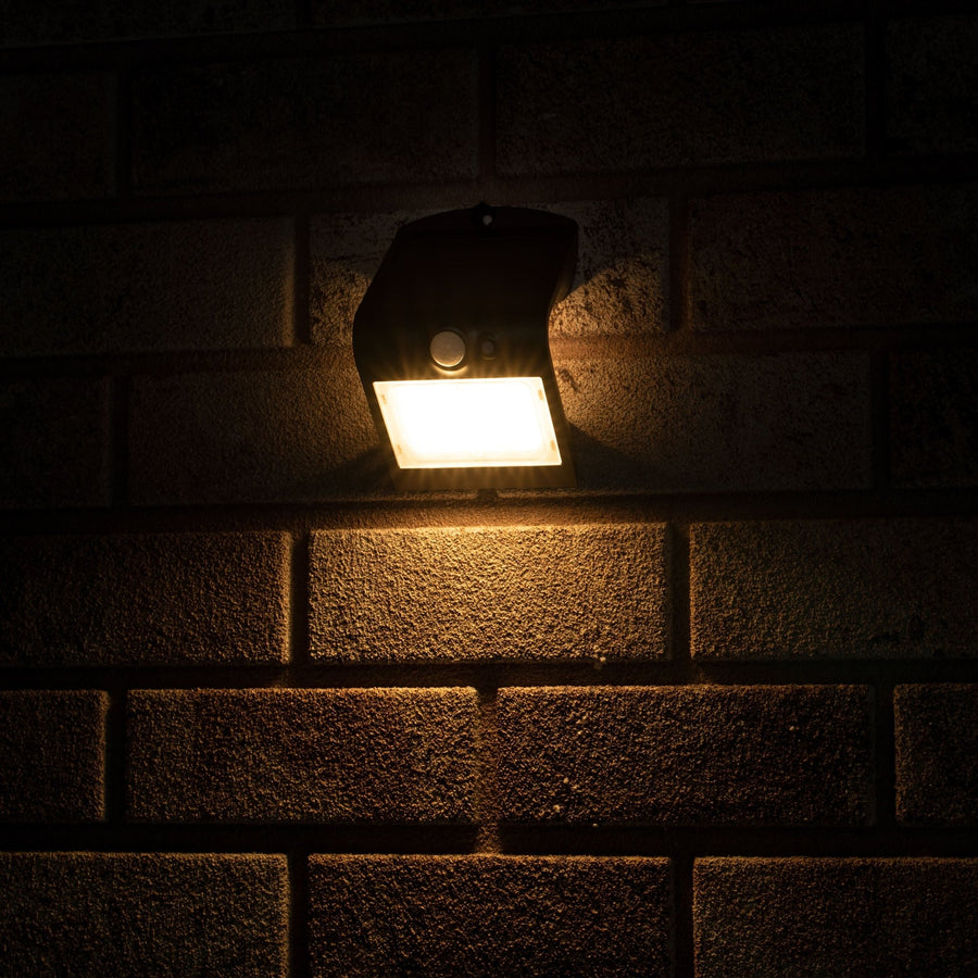 LED's Light Solar LED Außenlampe mit Bewegungsmelder 220 - 3 Leuchtmodi - Automatisches An/Aus - Schwarz - lidstore.shop