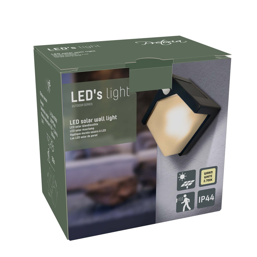 LED's Light Solar LED Outdoor Lamp with Motion Sensor - Wireless Solar Powered - Black - IP44 - LED.nl