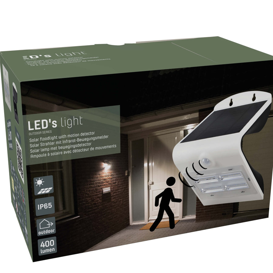 LED's Light Solar LED Wandleuchte mit Bewegungsmelder 400 - 3 Leuchtmodi - Automatisches An/Aus - Weiß - lidstore.shop