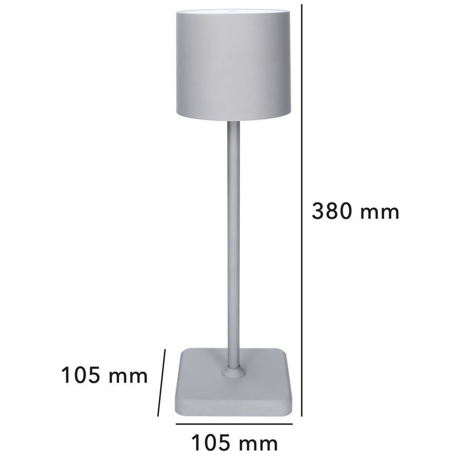Wiederaufladbare LED-Tischleuchte – Dimmbar per Berührung – Für den Innen- und Außenbereich – Grau - lidstore.shop