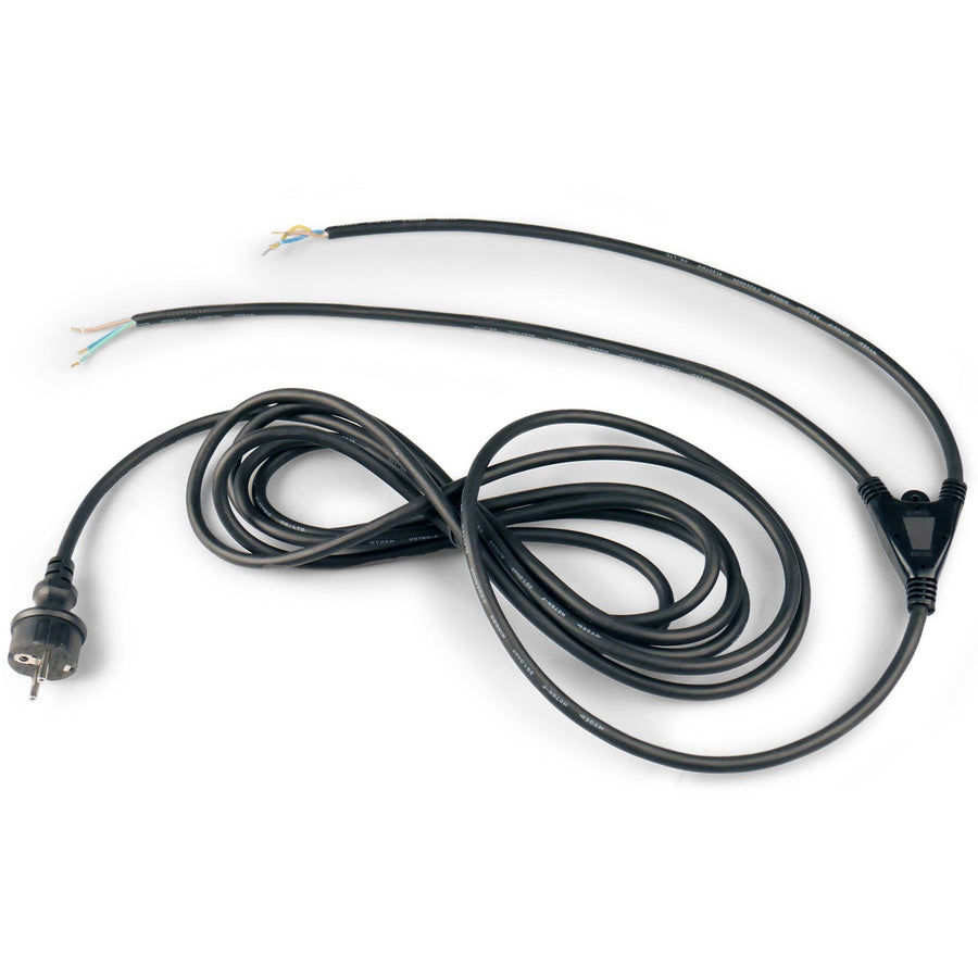 Universelles Außenkabel 3-adrig mit 2 Enden – 5 Meter lang – EU-Stecker – IP44 spritzwassergeschützt – H07RN-F 3G1,0 mm² - lidstore.shop