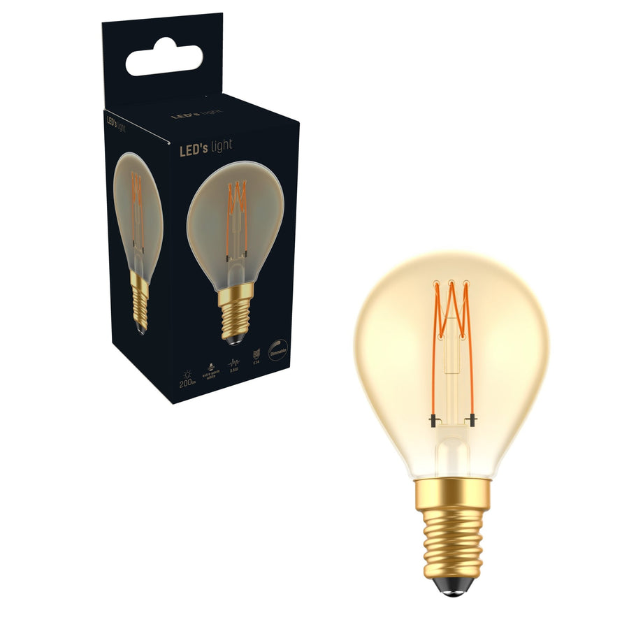 LED Lamp gold E14 - Incandescent lamp design - Dimmable extra warm white - 1800K - LED.nl
